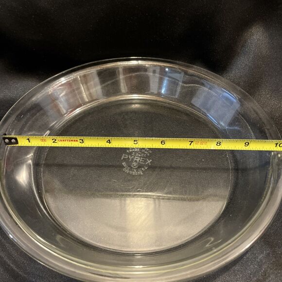 Vintage PYREX Pie Plate #209 Clear Glass 11” Curved  Rim Dessert Dish Great Con. - Picture 8 of 8